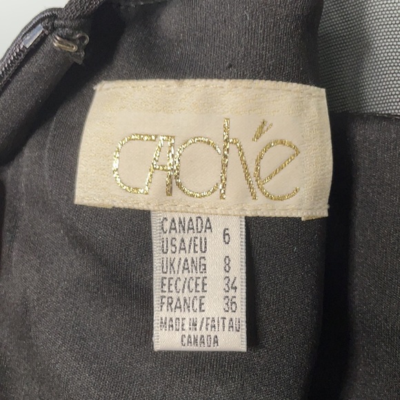 Caché Black and Mesh Striped Dress - Picture 5 of 6